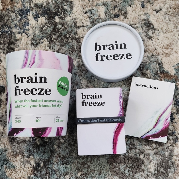 Brain Freeze Family Friendly Card Game Night 10+ 3-10 Players Cute Icecream Case - Picture 6 of 8